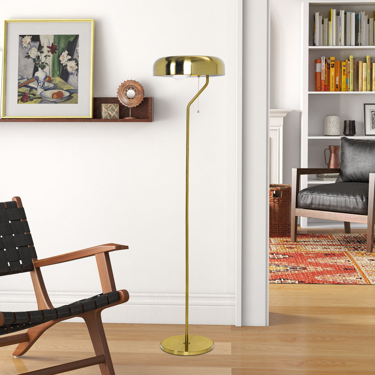 Spectra Floor Lamp - Gold outer and White inner from Ashcroft Furniture - Luna Furniture