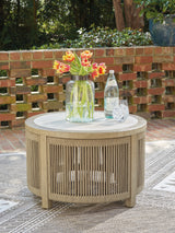 Spooners Cove Beige Outdoor Coffee Table from Ashley - Luna Furniture