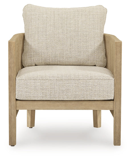 Spooners Cove Beige Outdoor Lounge Chair with Cushion (Set of 2) from Ashley - Luna Furniture