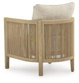 Spooners Cove Beige Outdoor Lounge Chair with Cushion (Set of 2) from Ashley - Luna Furniture