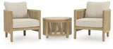 Spooners Cove Beige Outdoor Seating Set from Ashley - Luna Furniture