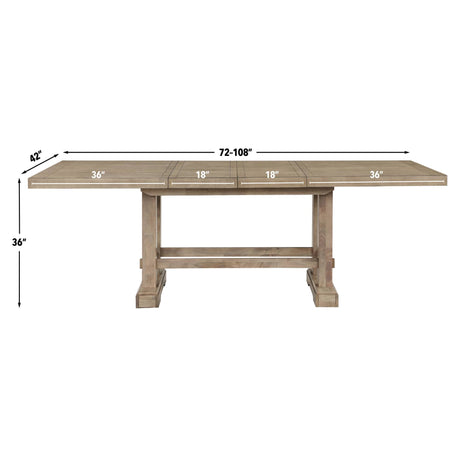Napa 108-Inch Counter Table with/2 18-inch Leaves, Sand from Steve Silver - Luna Furniture