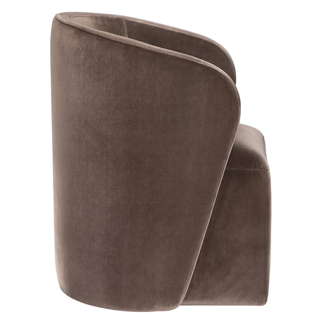 Annie Chocolate Velvet Barrel Chair with Casters, Set of 2 from Steve Silver - Luna Furniture