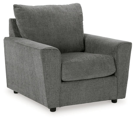 Stairatt Sofa, Loveseat, Chair and Ottoman in Gravel from Ashley - Luna Furniture