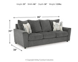 Stairatt Sofa, Loveseat, Chair and Ottoman in Gravel from Ashley Furniture - Luna Furniture
