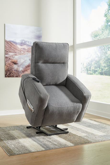 Starganza Gray Power Lift Recliner from Ashley - Luna Furniture