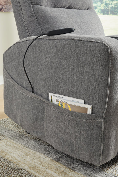 Starganza Gray Power Lift Recliner from Ashley - Luna Furniture