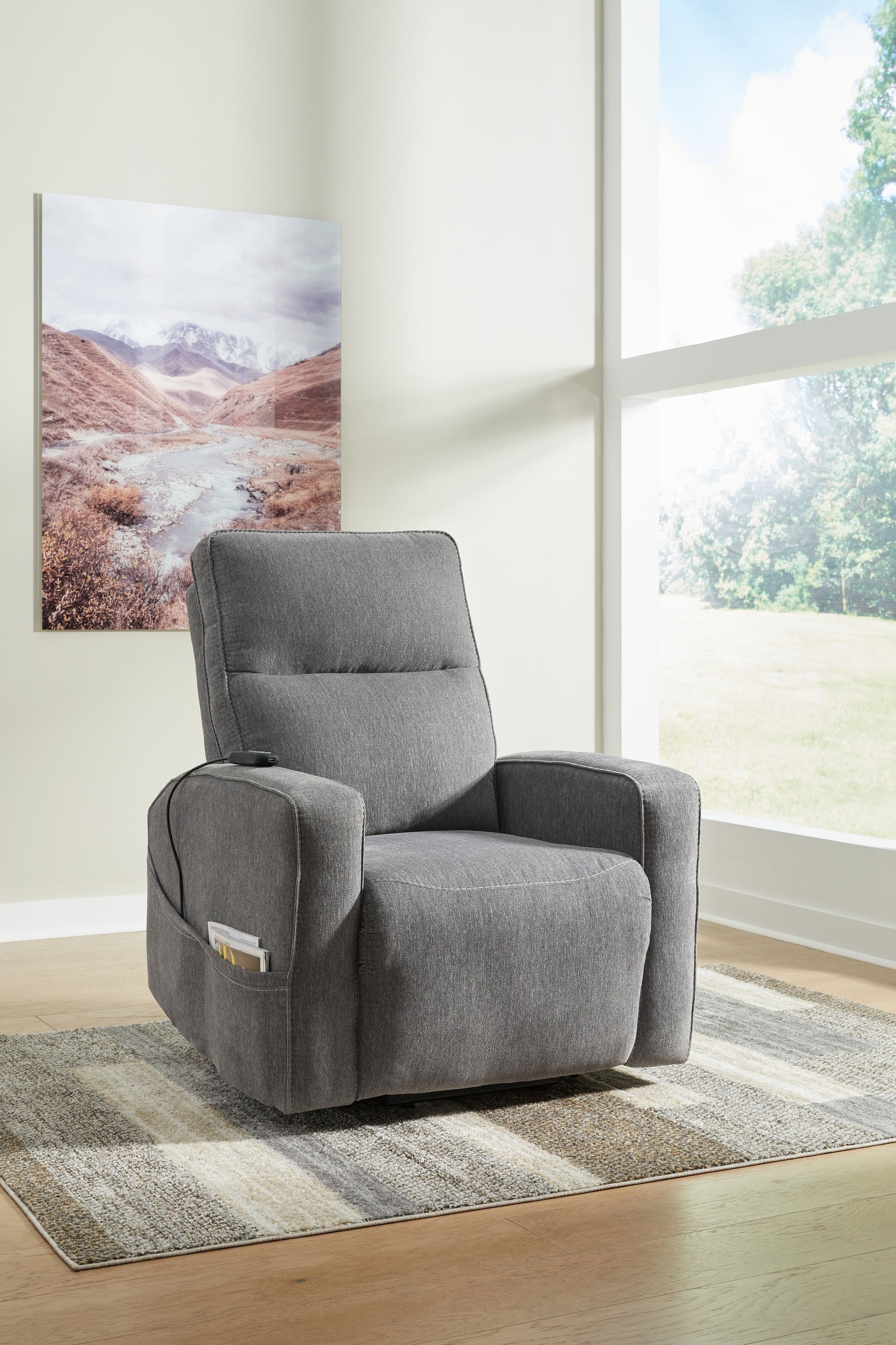 Starganza Gray Power Lift Recliner from Ashley - Luna Furniture