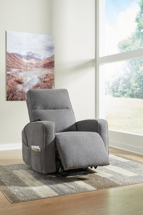 Starganza Gray Power Lift Recliner from Ashley - Luna Furniture