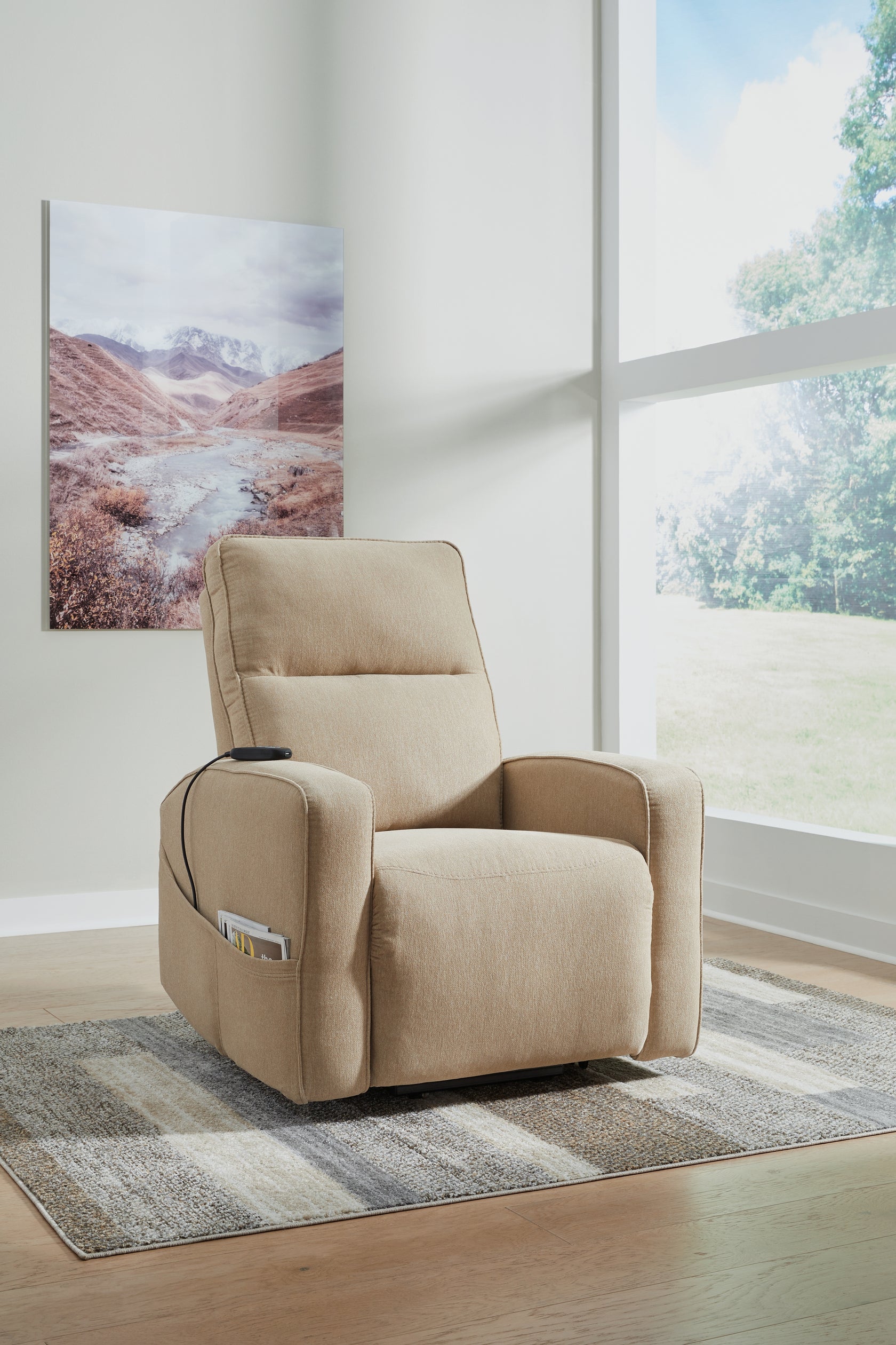 Starganza Taupe Power Lift Recliner from Ashley - Luna Furniture