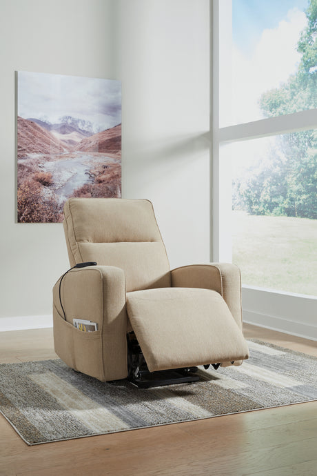 Starganza Taupe Power Lift Recliner from Ashley - Luna Furniture