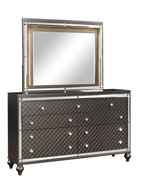 Stars Charcoal LED 5-Piece Queen Bedroom Set from Happy Homes - Luna Furniture