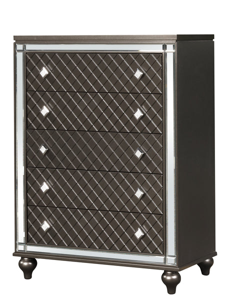 Stars Charcoal LED 5-Piece Queen Bedroom Set from Happy Homes - Luna Furniture