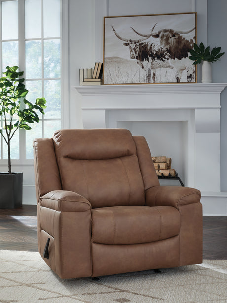 Status Check Caramel Recliner from Ashley - Luna Furniture