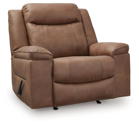 Status Check Caramel Recliner from Ashley - Luna Furniture