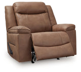 Status Check Caramel Recliner from Ashley - Luna Furniture