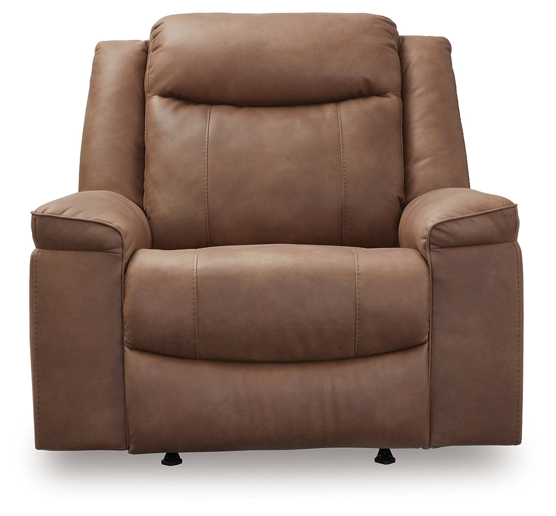 Status Check Caramel Recliner from Ashley - Luna Furniture