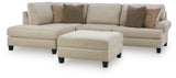 Steelwater Retreat 2-Piece Sectional with Chaise and Oversized Accent Ottoman in Latte from Ashley Furniture - Luna Furniture