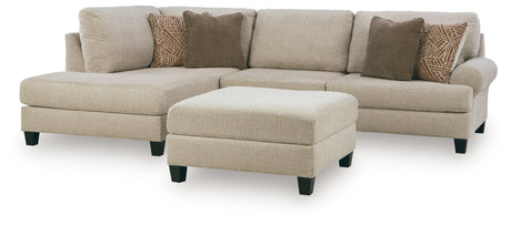 Steelwater Retreat 2-Piece Sectional with Chaise and Oversized Accent Ottoman in Latte from Ashley - Luna Furniture