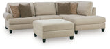 Steelwater Retreat 2-Piece Sectional with Chaise and Oversized Accent Ottoman in Latte from Ashley Furniture - Luna Furniture