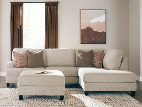 Steelwater Retreat 2-Piece Sectional with Chaise and Oversized Accent Ottoman in Latte from Ashley - Luna Furniture