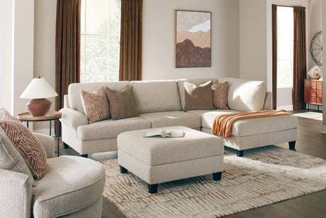 Steelwater Retreat 2-Piece Sectional with Chaise and Oversized Accent Ottoman in Latte from Ashley - Luna Furniture