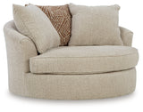 Steelwater Retreat Latte Oversized Swivel Accent Chair from Ashley - Luna Furniture