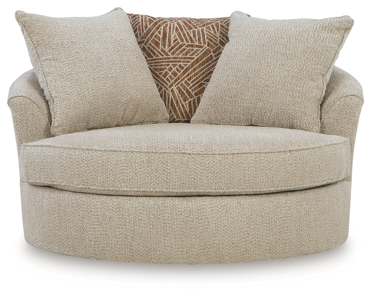 Steelwater Retreat Latte Oversized Swivel Accent Chair from Ashley - Luna Furniture