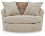 Steelwater Retreat Latte Oversized Swivel Accent Chair from Ashley - Luna Furniture