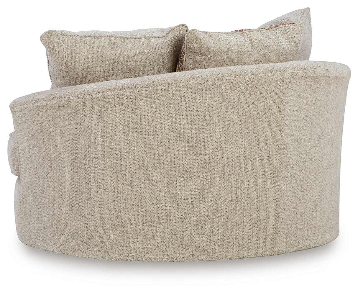 Steelwater Retreat Latte Oversized Swivel Accent Chair from Ashley - Luna Furniture