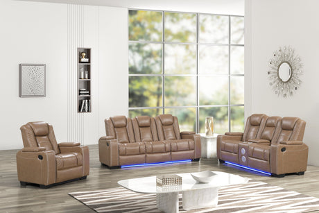 Stefano Brown 3-Piece Reclining Living Room Set from Happy Homes - Luna Furniture