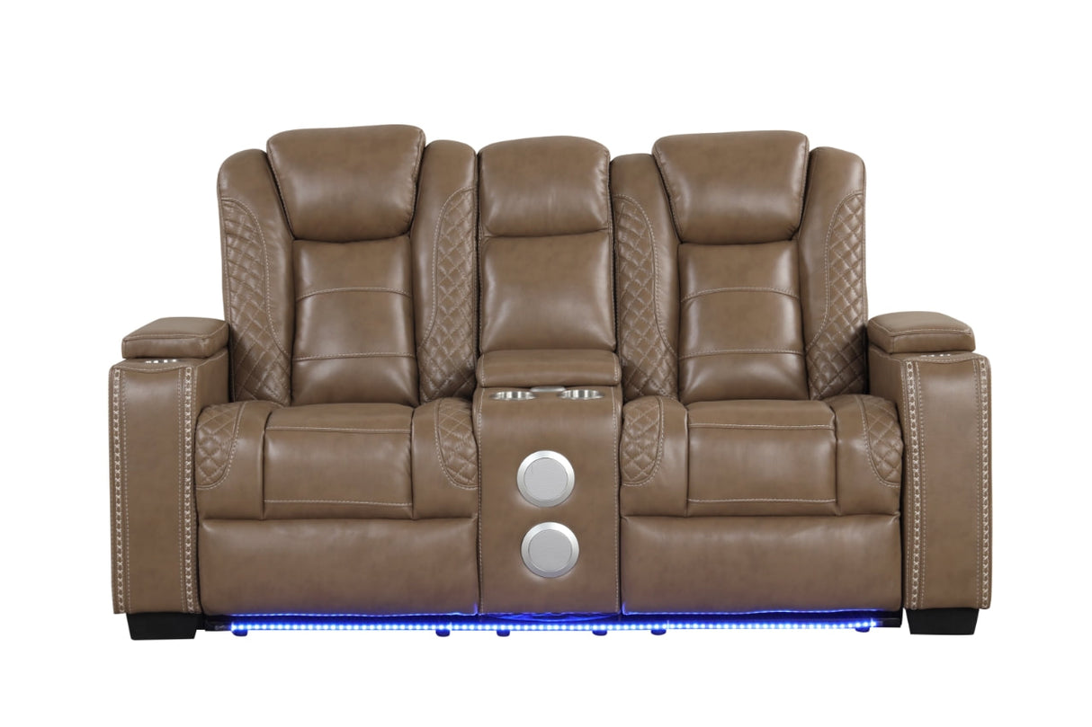 Stefano Brown 3-Piece Reclining Living Room Set from Happy Homes - Luna Furniture