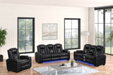Stefano Black 3-Piece Reclining Living Room Set from Happy Homes - Luna Furniture