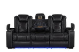 Stefano Black 3-Piece Reclining Living Room Set from Happy Homes - Luna Furniture