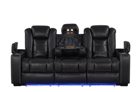 Stefano Black 3-Piece Reclining Living Room Set from Happy Homes - Luna Furniture
