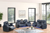 Stefano Blue 3-Piece Reclining Living Room Set from Happy Homes - Luna Furniture