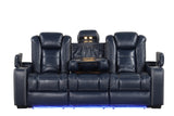 Stefano Blue 3-Piece Reclining Living Room Set from Happy Homes - Luna Furniture