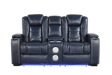 Stefano Blue 3-Piece Reclining Living Room Set from Happy Homes - Luna Furniture