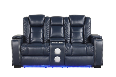Stefano Blue 3-Piece Reclining Living Room Set from Happy Homes - Luna Furniture