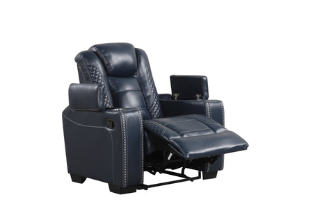 Stefano Blue 3-Piece Reclining Living Room Set from Happy Homes - Luna Furniture