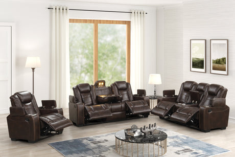 Stefano Chocolate 3-Piece Reclining Living Room Set from Happy Homes - Luna Furniture