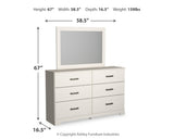 Stelsie Queen Panel Bed with Mirrored Dresser and Nightstand in White from Ashley Furniture - Luna Furniture