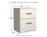Stelsie Queen Panel Bed with Mirrored Dresser and Nightstand in White from Ashley Furniture - Luna Furniture