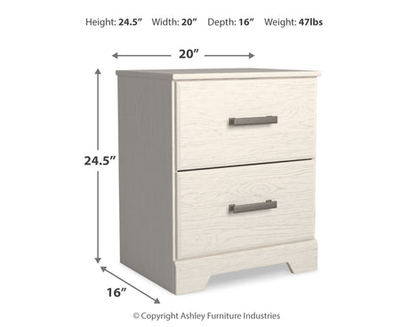 Stelsie White Queen Panel Bed with Mirrored Dresser and Nightstand from Ashley - Luna Furniture