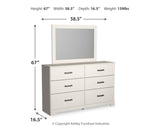 Stelsie Twin Panel Bed with Mirrored Dresser and Chest in White from Ashley - Luna Furniture