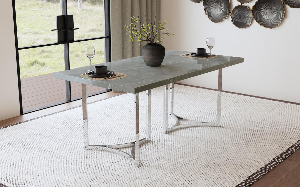 Sterling Gray Rectangular Faux Marble Dining Table from Coaster - Luna Furniture