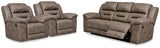 Stoneland Fossil Reclining Sofa and 2 Recliners from Ashley - Luna Furniture