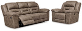 Stoneland Fossil Reclining Sofa and Power Recliner from Ashley - Luna Furniture