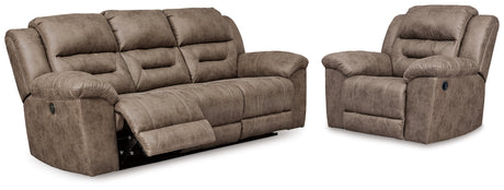Stoneland Power Reclining Sofa and Manual Recliner from Ashley - Luna Furniture