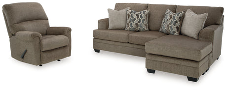 Stonemeade Nutmeg Sofa Chaise and Recliner from Ashley - Luna Furniture